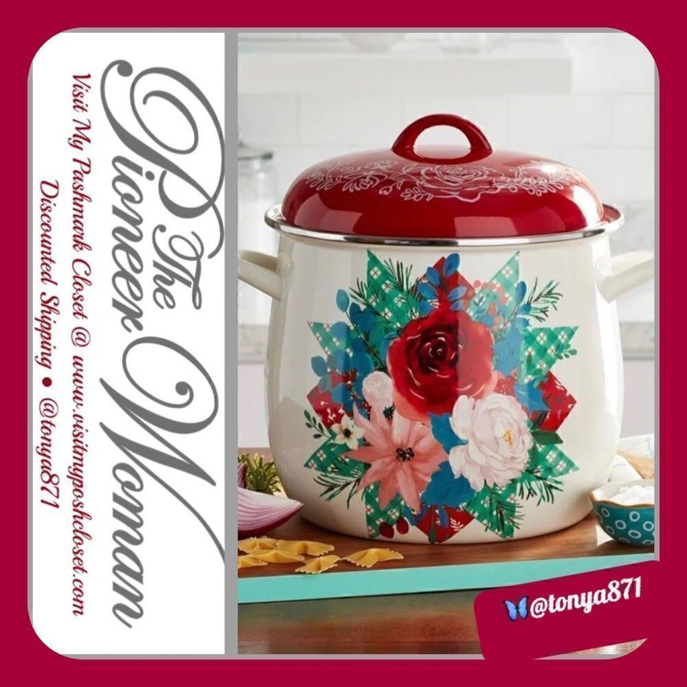 🦋 New Pioneer Woman Wishful Winter 12-Quart Enamel-On-Steel Holiday Stock Pot